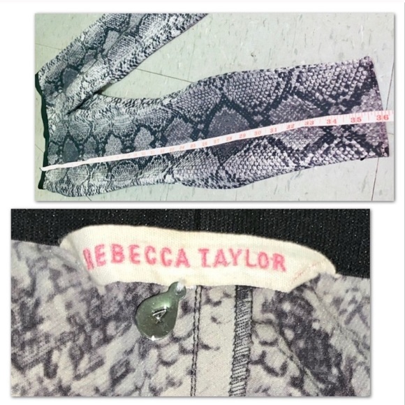 REBECCA TAYLOR Python Stretchy Snakeskin Pants Reptile Leggings - Picture 12 of 16